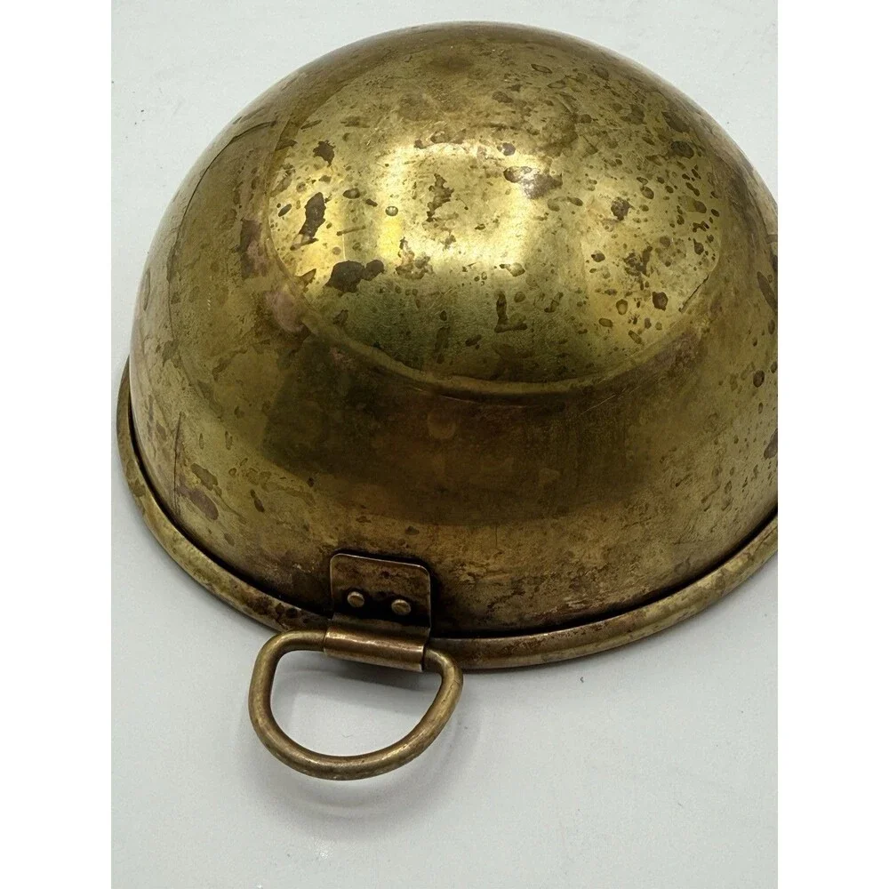 Vintage Small Brass Whisking Mixing Bowl w/ Hanging Handle